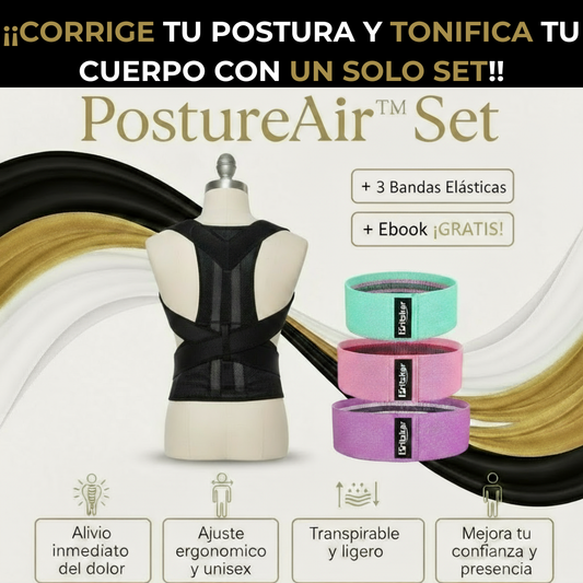 CORRECTOR DE POSTURA: POSTUREAIR™ SET + BANDAS ELASTICAS ¡¡GRATIS!!