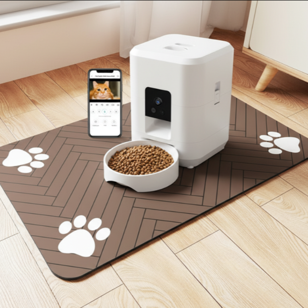 PawSync™- Comedero Inteligente para Mascotas (WiFi + Cámara) Incluye alfombrilla impermeable🎁