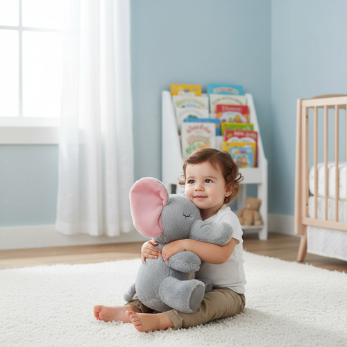 Niño feliz con elefante